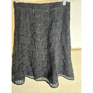 NWOT  Kate Spade Black Floral Eyelet Lace  Skirt Sz 2